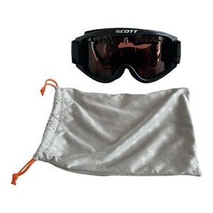 SCOTT Adult Ski Snowboard Goggles Black Frame Bronze Tint Anti-Fog Lens w/ Pouch